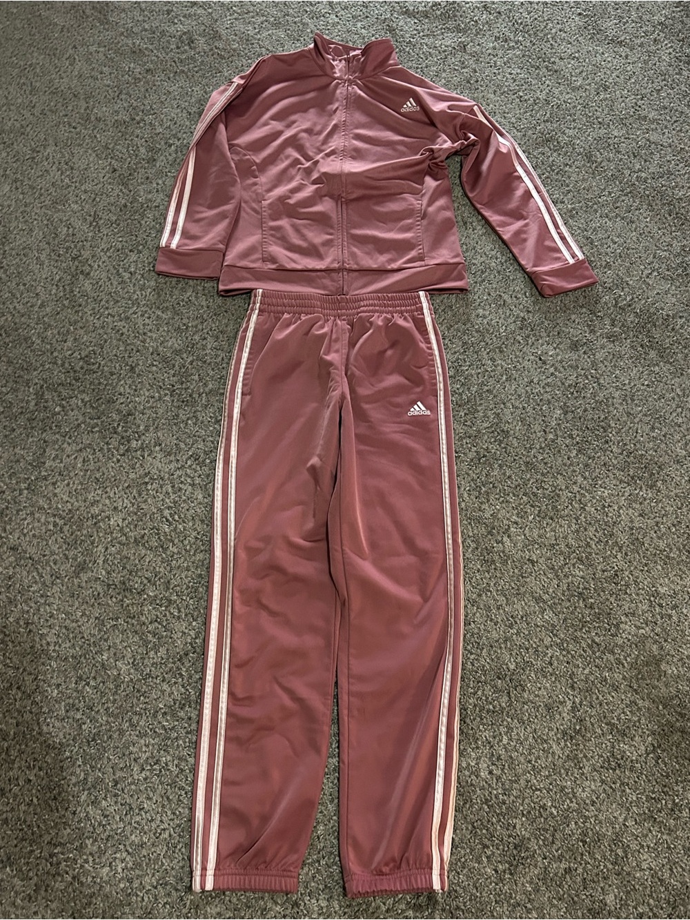 Adidas Girls Pink Track Jacket & Jogger Set Size L (14)